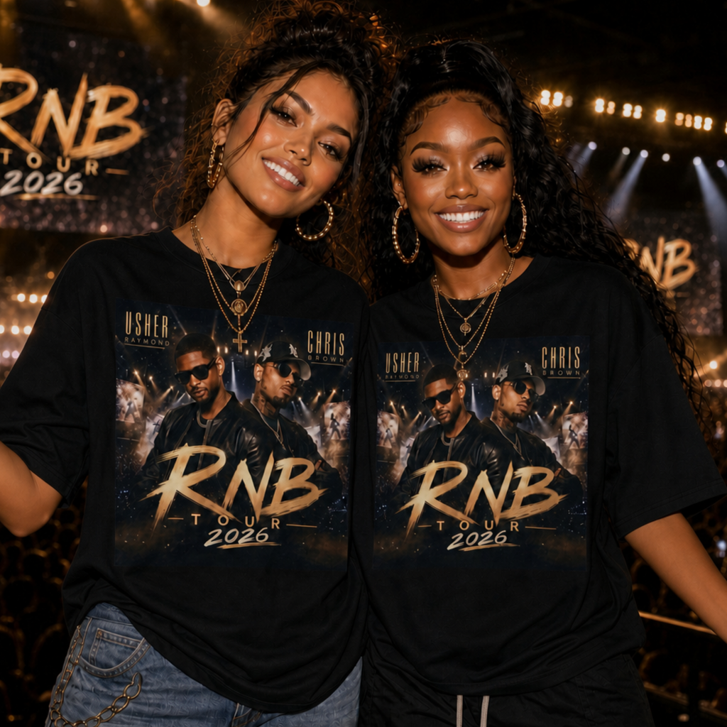 Usher Raymond and Chris Brown Concert Oversized Tee