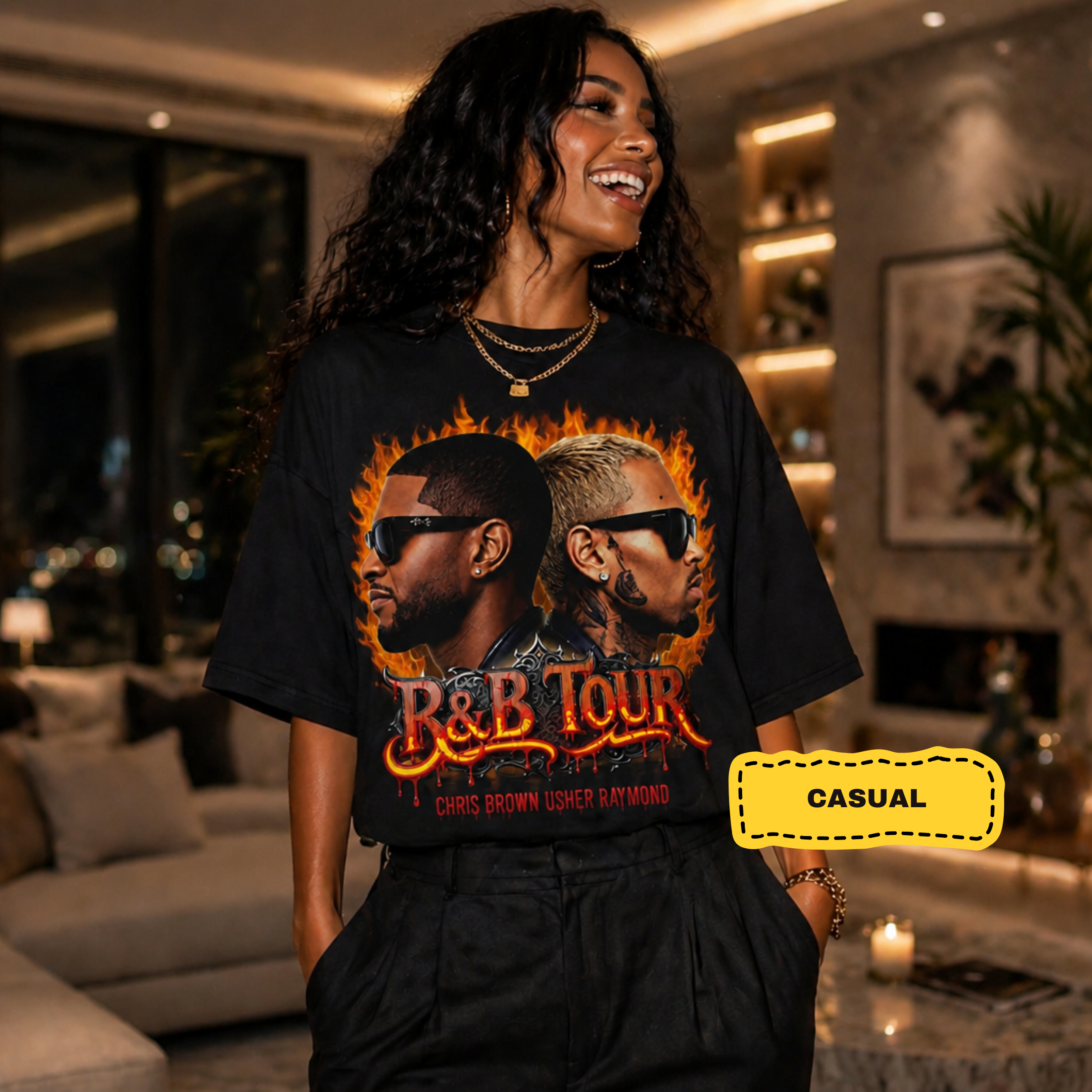 Usher Raymond and Chris Brown RNB Tour Concert, Oversized T-Shirt