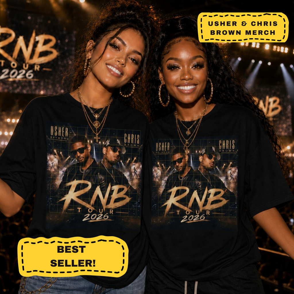 Usher Raymond and Chris Brown RNB Tour 2026 Concert Oversized Tee
