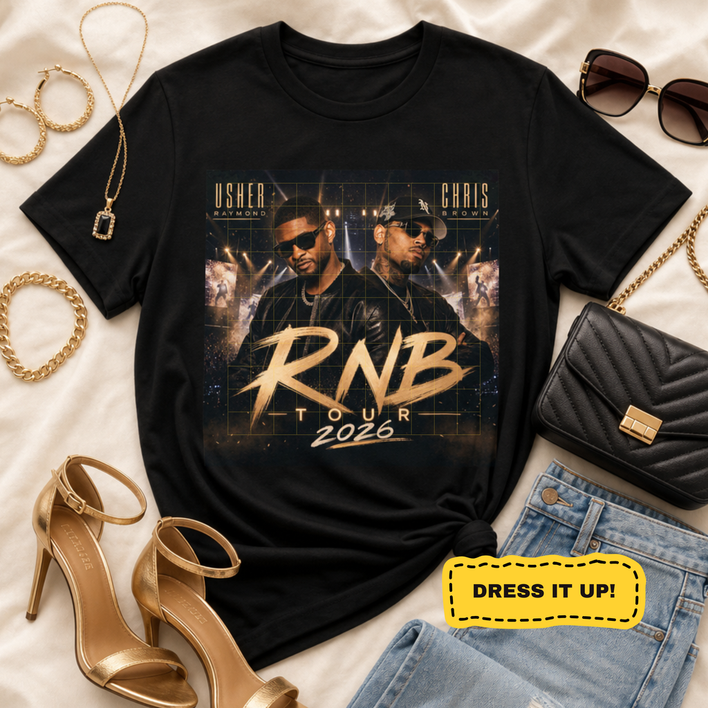 Usher Raymond and Chris Brown RNB Tour 2026 Concert Oversized Tee