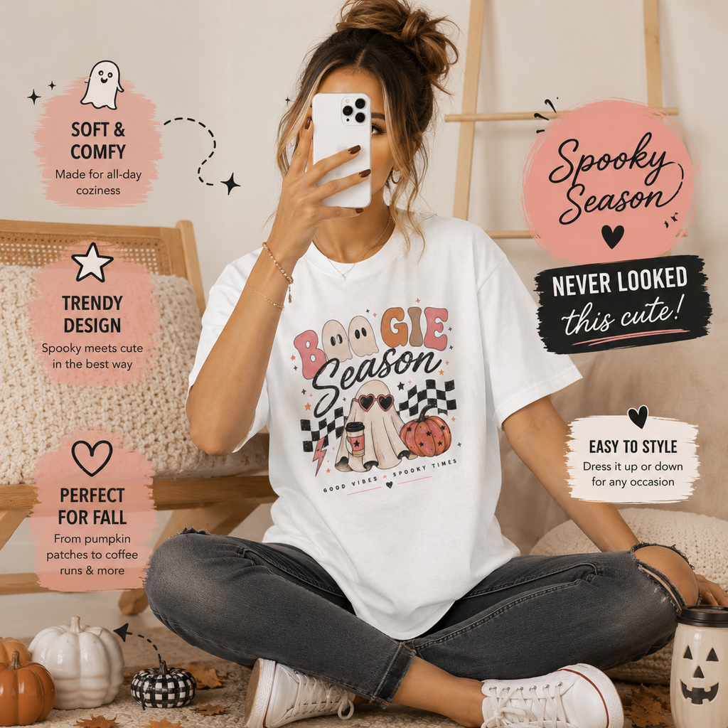 BOOgie Season Retro Graphic Tee