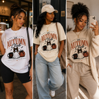 Autumn Club Ghost, Pumpkin, Coffee Tee