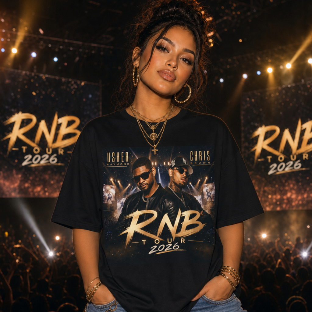 Usher Raymond and Chris Brown Concert Oversized Tee