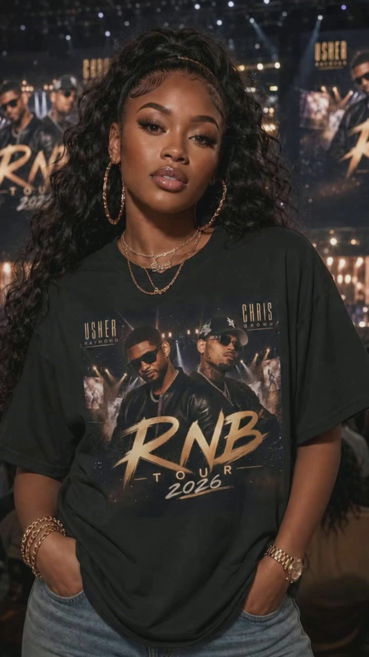 Usher Raymond and Chris Brown Concert Oversized Tee